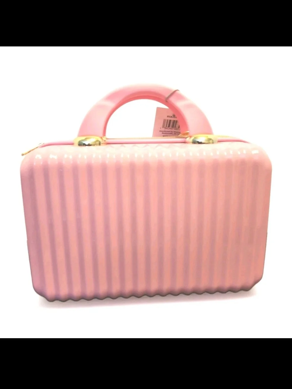 Compact Pink Hard-Shell Cosmetic Case with Handle Beauty Organizer